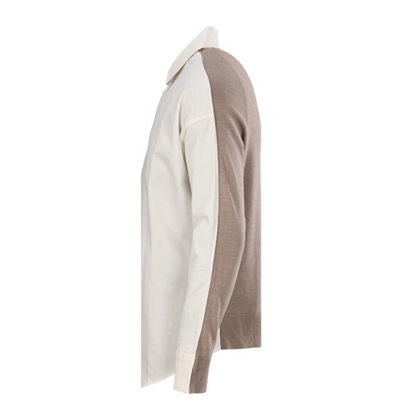 LOEWE SS25 Logo Badge Colorblock Lapel Single-Breasted Long-Sleeved Shirt Men's - Picture 3 of 9